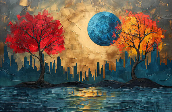 Golden Waterscape - Art Print