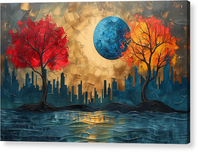 Golden Waterscape - Acrylic Print