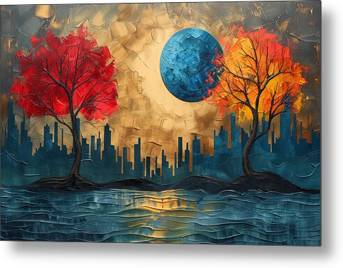 Golden Waterscape - Metal Print