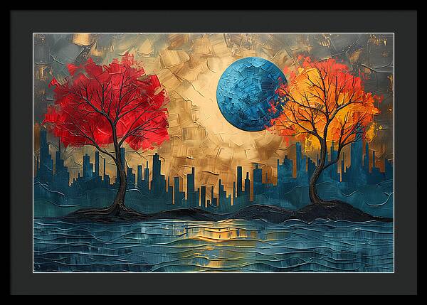 Golden Waterscape - Framed Print