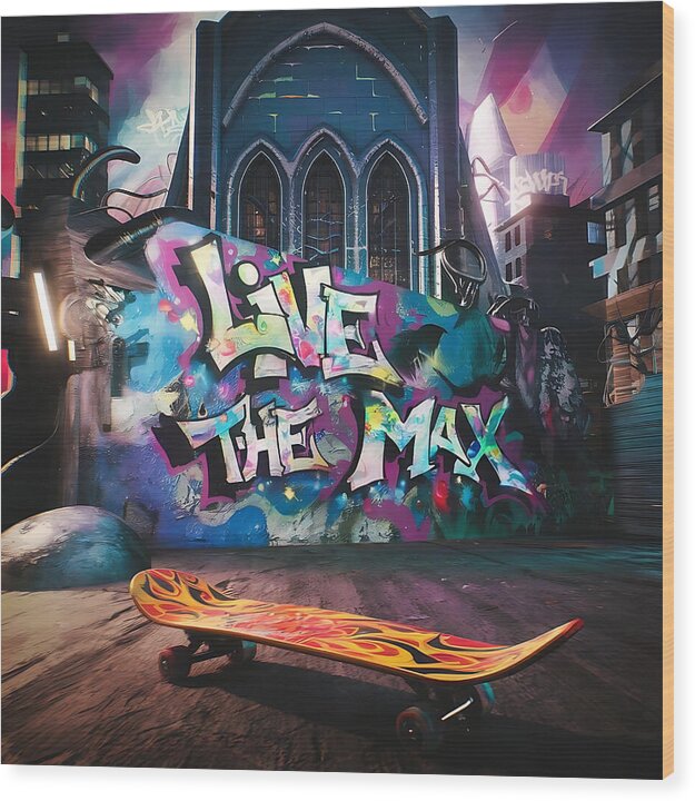 Graffiti Grind - Wood Print