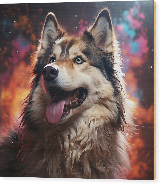 Husky Dreamscape - Wood Print