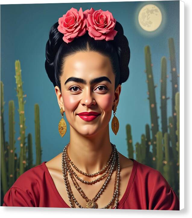 La Luna y la Flor - Canvas Print