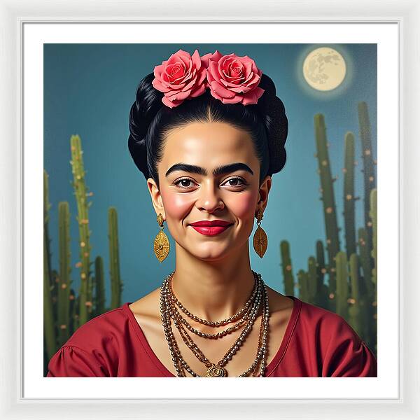 La Luna y la Flor - Framed Print