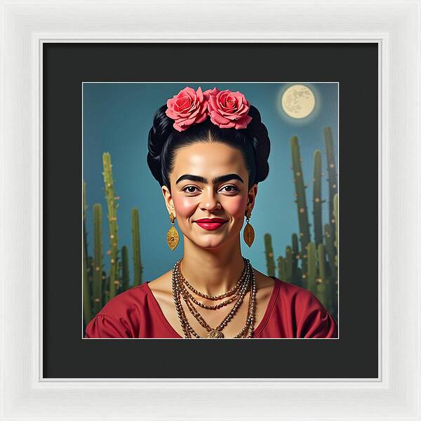 La Luna y la Flor - Framed Print