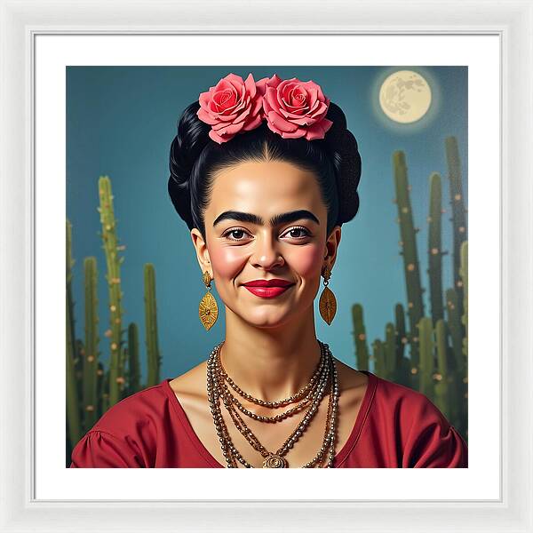 La Luna y la Flor - Framed Print