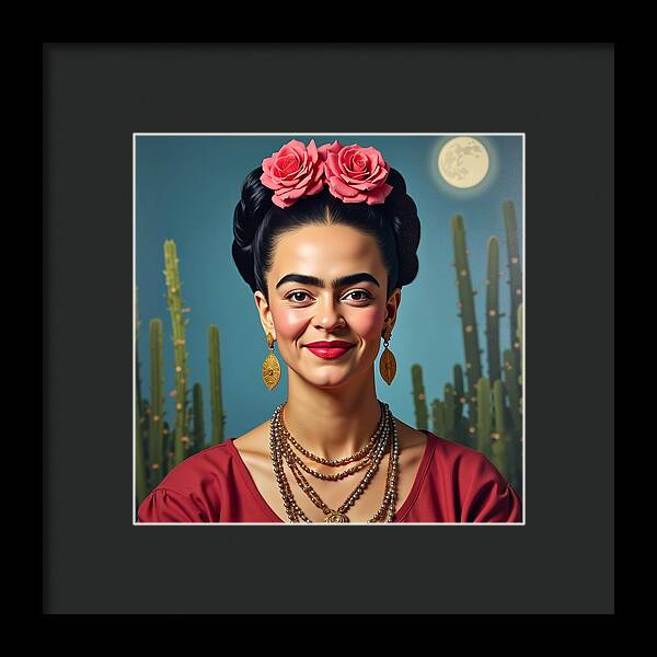 La Luna y la Flor - Framed Print