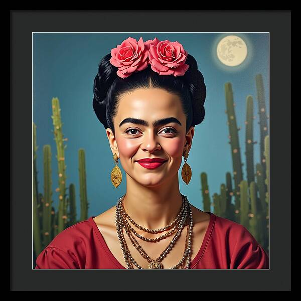 La Luna y la Flor - Framed Print