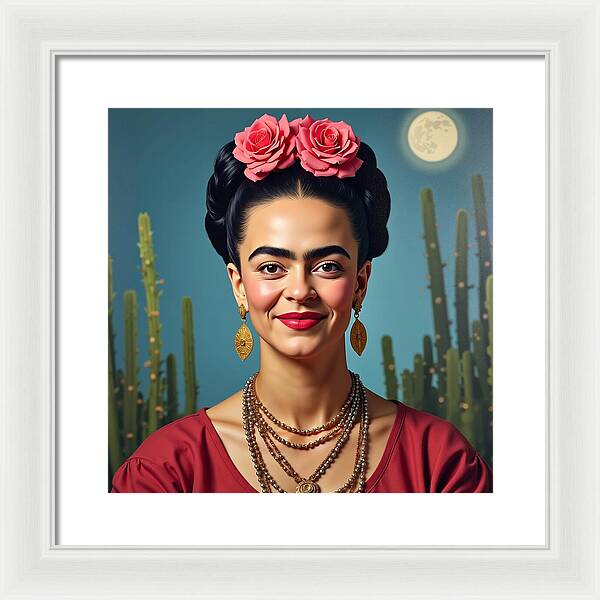La Luna y la Flor - Framed Print