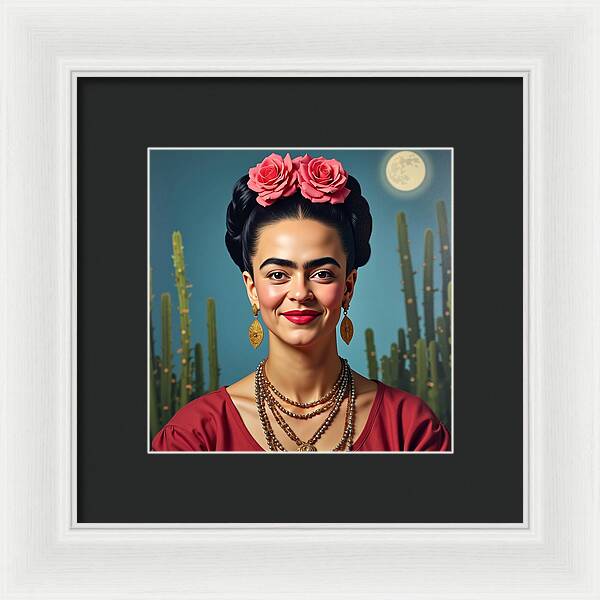 La Luna y la Flor - Framed Print