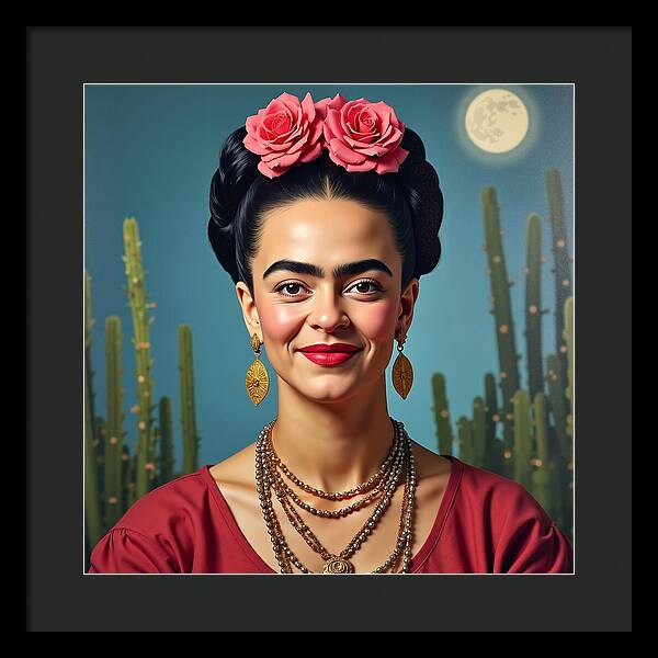 La Luna y la Flor - Framed Print