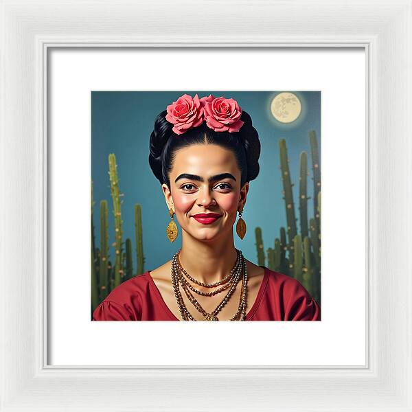 La Luna y la Flor - Framed Print