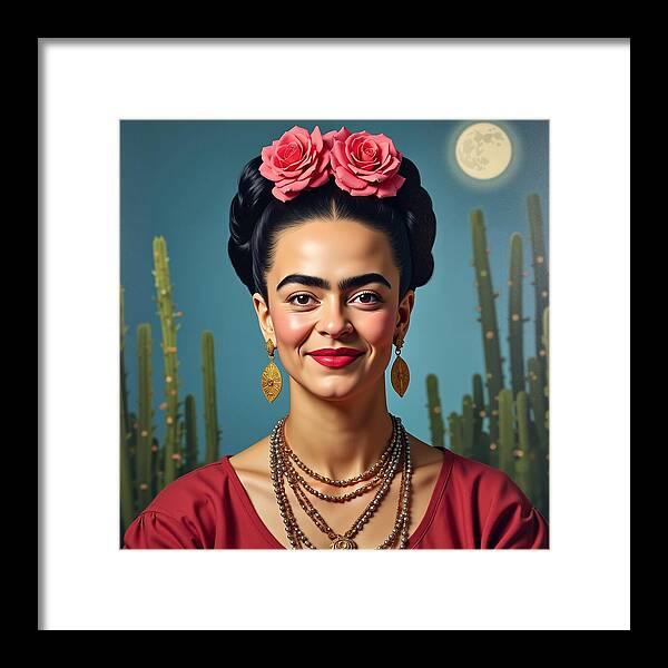 La Luna y la Flor - Framed Print