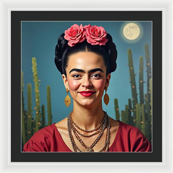 La Luna y la Flor - Framed Print