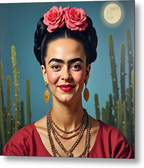 La Luna y la Flor - Metal Print