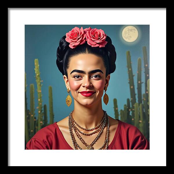 La Luna y la Flor - Framed Print