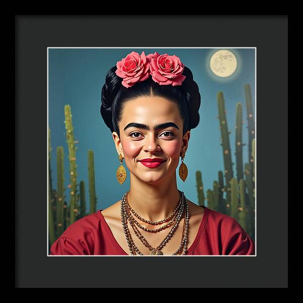 La Luna y la Flor - Framed Print