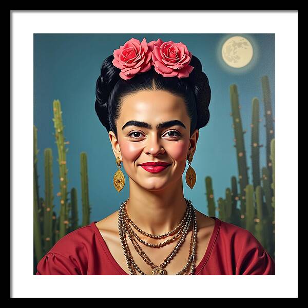 La Luna y la Flor - Framed Print