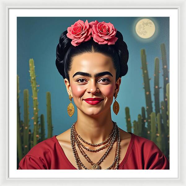 La Luna y la Flor - Framed Print