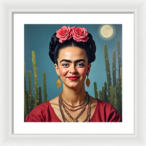La Luna y la Flor - Framed Print