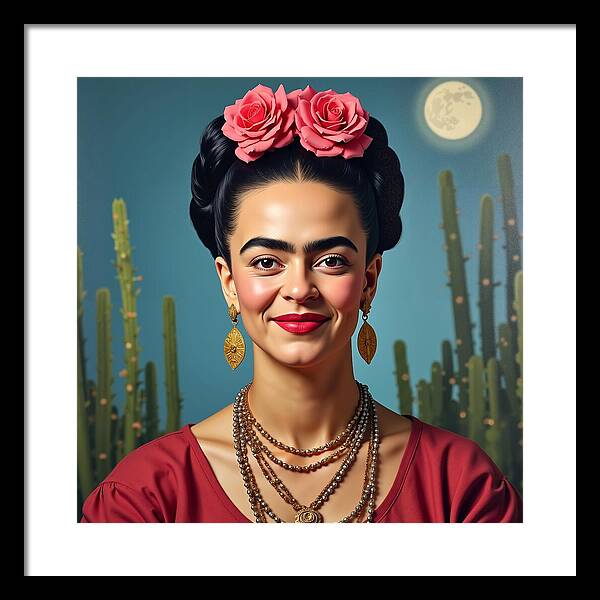 La Luna y la Flor - Framed Print