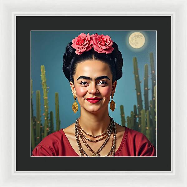 La Luna y la Flor - Framed Print