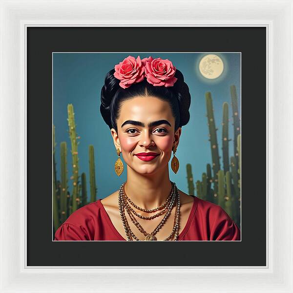 La Luna y la Flor - Framed Print