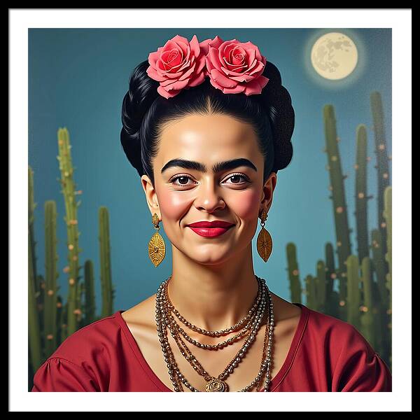 La Luna y la Flor - Framed Print