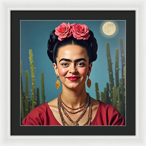 La Luna y la Flor - Framed Print