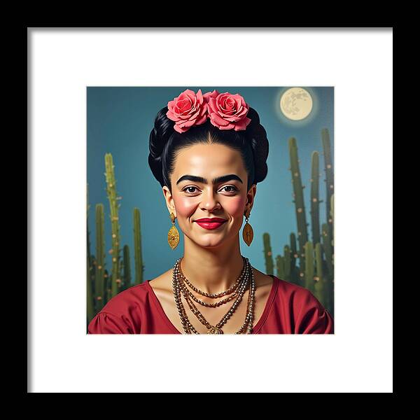La Luna y la Flor - Framed Print
