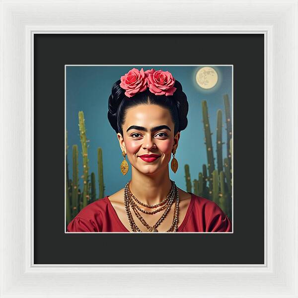 La Luna y la Flor - Framed Print