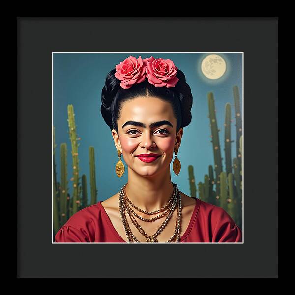 La Luna y la Flor - Framed Print