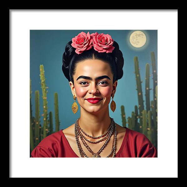 La Luna y la Flor - Framed Print