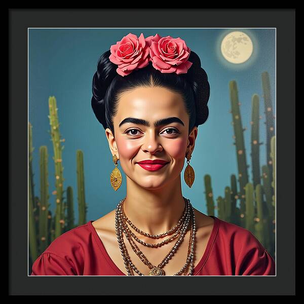 La Luna y la Flor - Framed Print