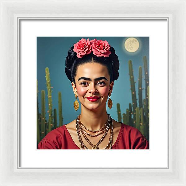 La Luna y la Flor - Framed Print