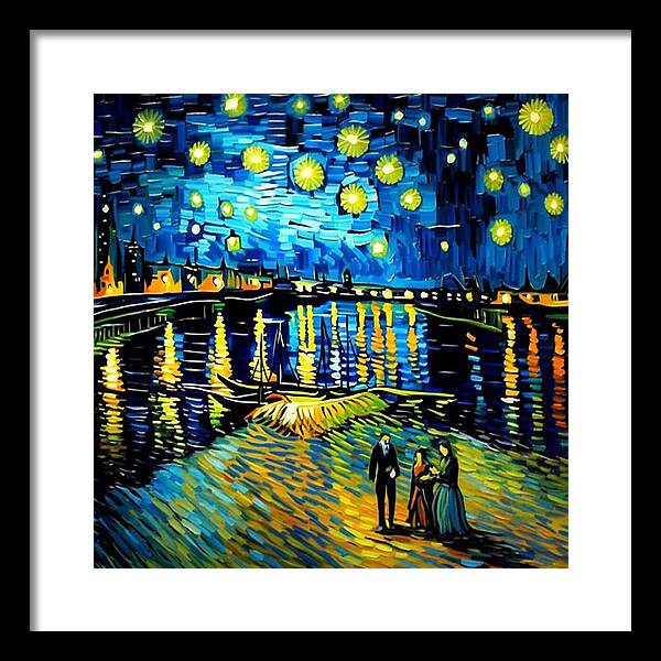 Lakeside Echoes of Starry Skies - Framed Print
