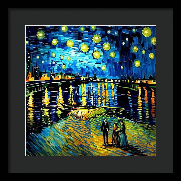 Lakeside Echoes of Starry Skies - Framed Print