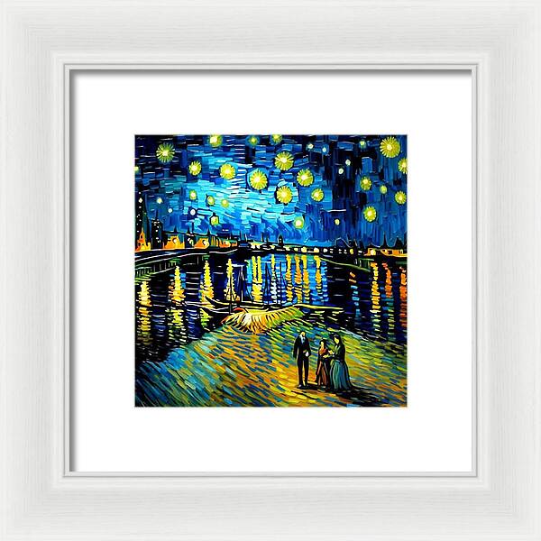 Lakeside Echoes of Starry Skies - Framed Print