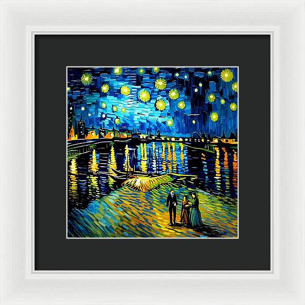 Lakeside Echoes of Starry Skies - Framed Print