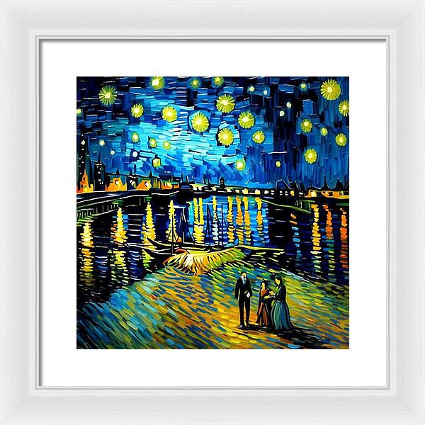 Lakeside Echoes of Starry Skies - Framed Print