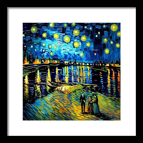 Lakeside Echoes of Starry Skies - Framed Print