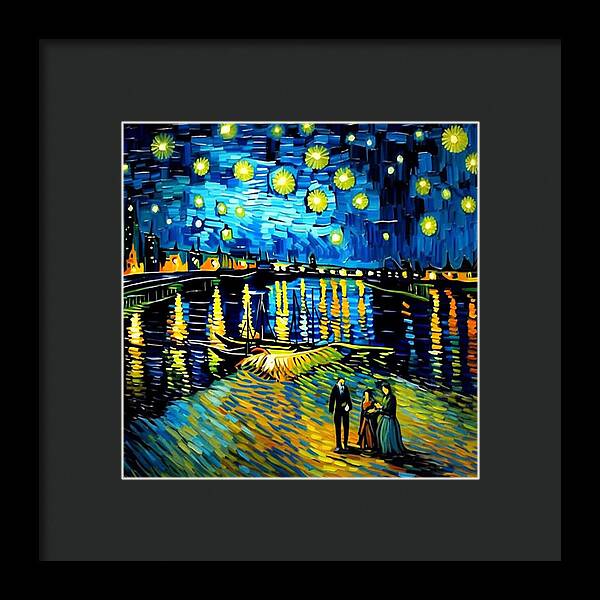 Lakeside Echoes of Starry Skies - Framed Print