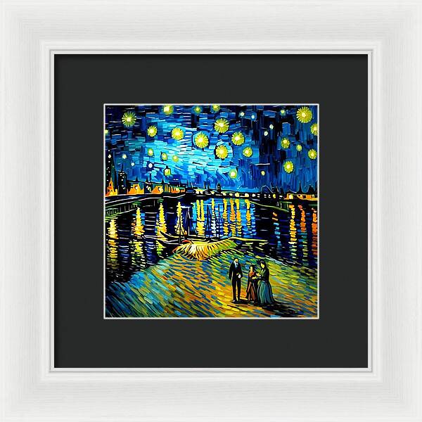 Lakeside Echoes of Starry Skies - Framed Print