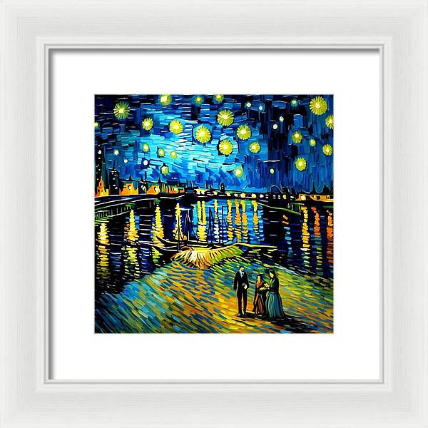 Lakeside Echoes of Starry Skies - Framed Print