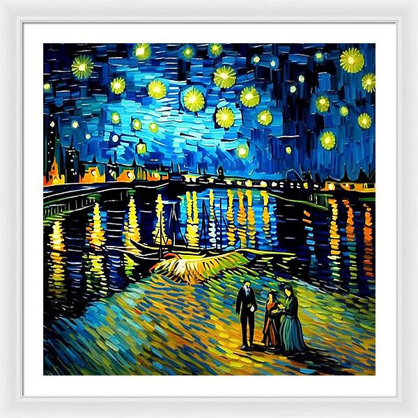 Lakeside Echoes of Starry Skies - Framed Print