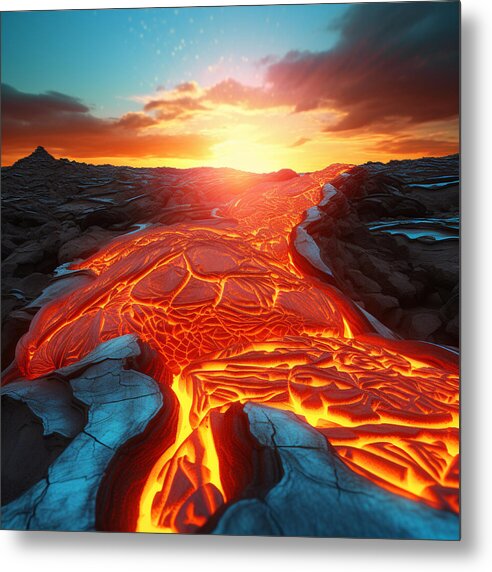 Liquid Fire - Metal Print
