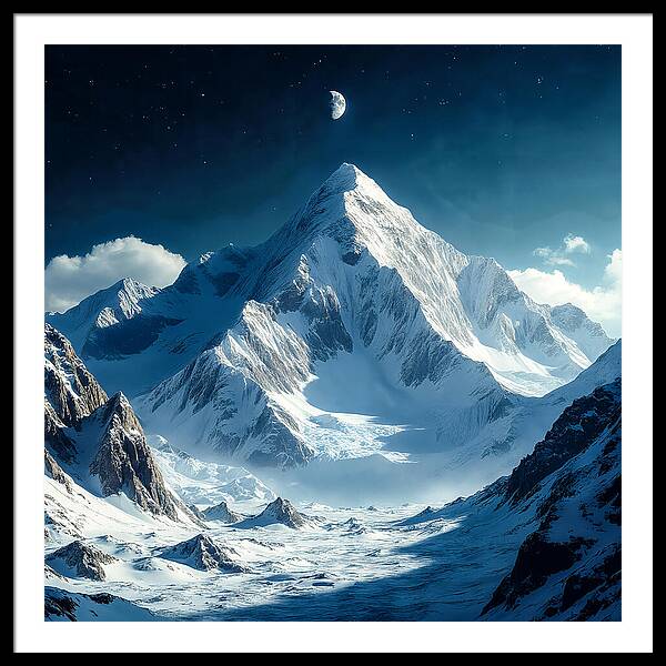 Lunar Peak - Framed Print
