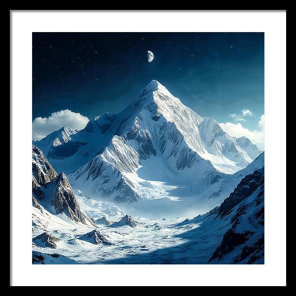 Lunar Peak - Framed Print