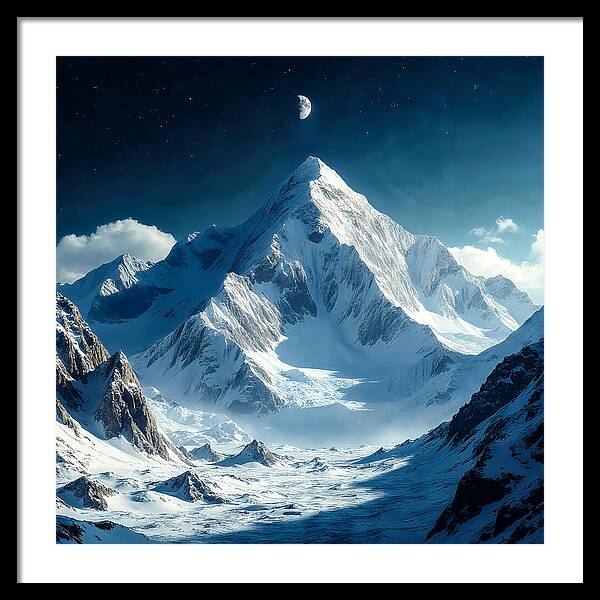 Lunar Peak - Framed Print