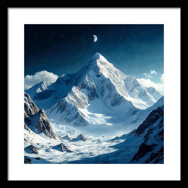 Lunar Peak - Framed Print